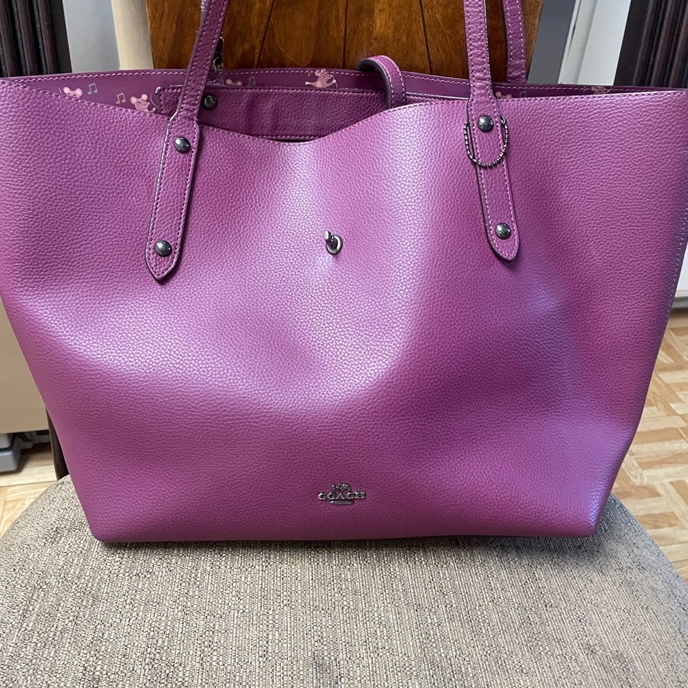 Coach Bag with Purple and Pink Interior